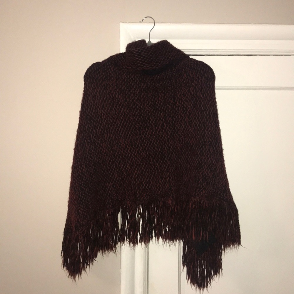 Red and black poncho